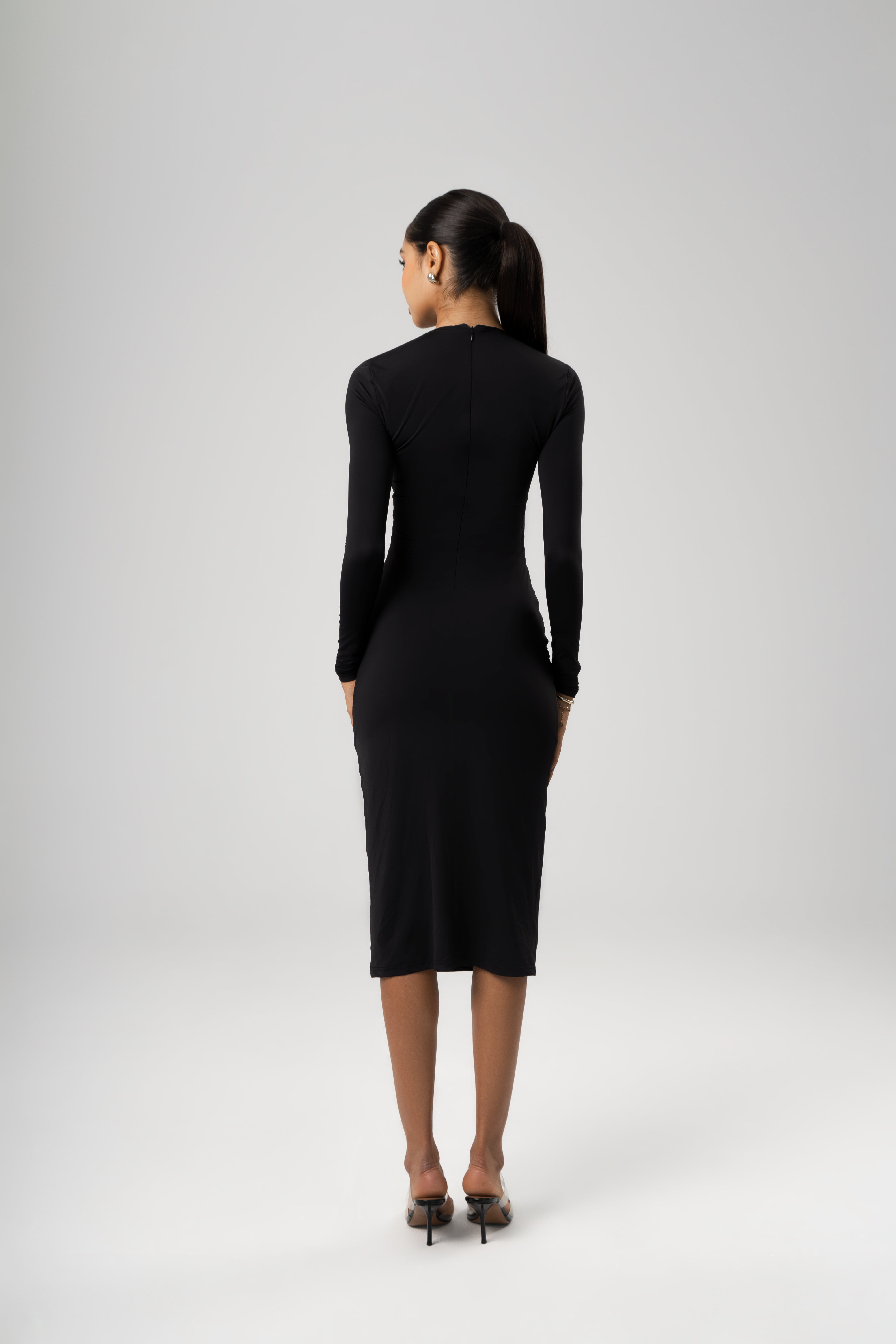 NAYA MIDI DRESS - BLACK