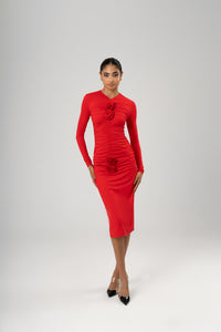 NAYA MIDI DRESS - RED