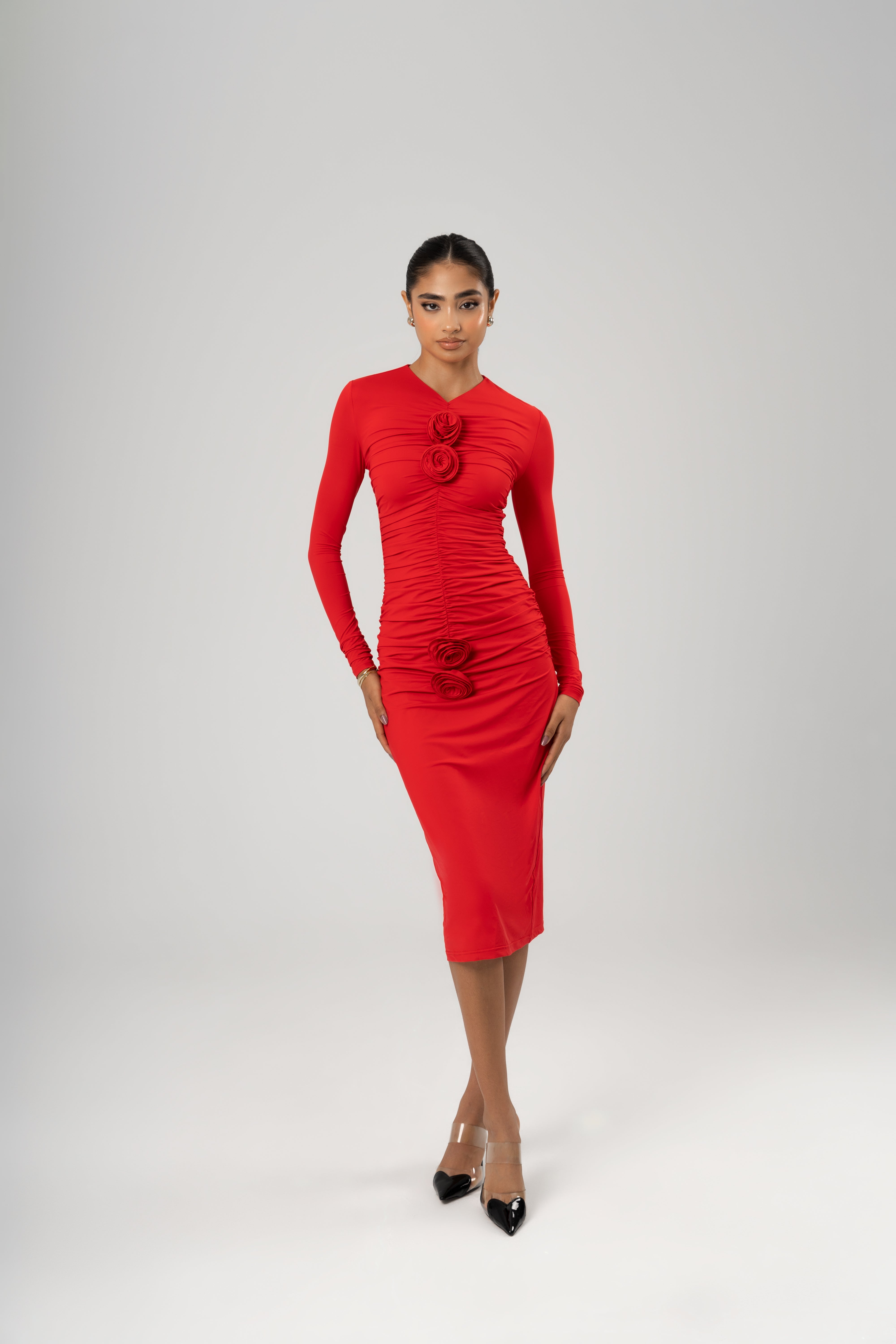 NAYA MIDI DRESS - RED