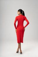 NAYA MIDI DRESS - RED